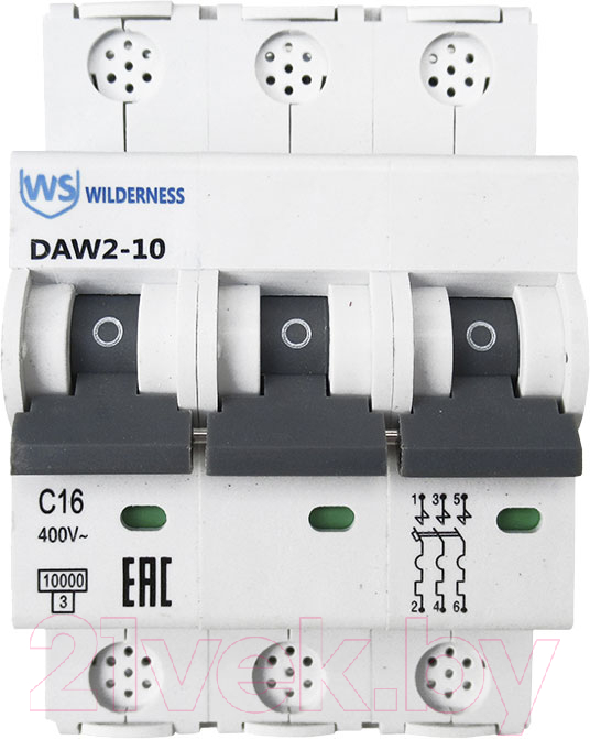 Выключатель автоматический Wilderness DAW2-10 3P 50A C 10kA / DAW2-10-3-C050 — фото 2