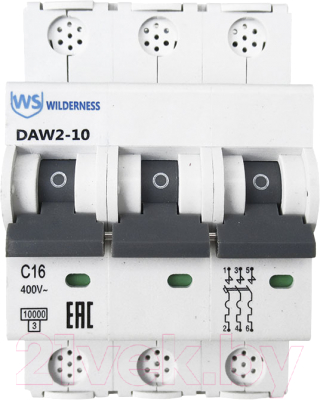 Выключатель автоматический Wilderness DAW2-10 3P 63A C 10kA / DAW2-10-3-C063
