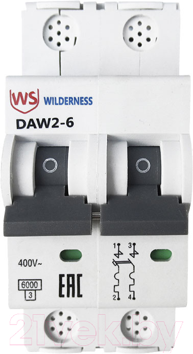 Выключатель автоматический Wilderness DAW2-6 2P 1A D 6kA / DAW2-6-2-D001 — фото 2