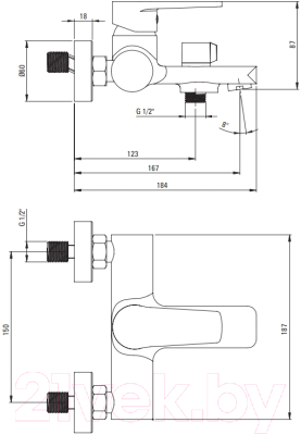 Комплект смесителей Deante Tubo BUTB010M