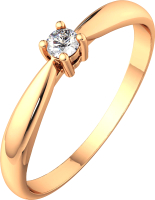Кольцо помолвочное из розового золота ZORKA 2D0080.14K.R (р.16, с бриллиантом) - 
