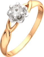 Кольцо из комбинированного золота ZORKA 2D00119.14K.B (р.17, с бриллиантом) - 