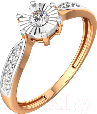 Кольцо помолвочное из комбинированного золота ZORKA 2D00130.14K.B (р.16.5, с бриллиантом)