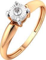 Кольцо помолвочное из комбинированного золота ZORKA 2D00131.14K.B (р.16, с бриллиантом) - 