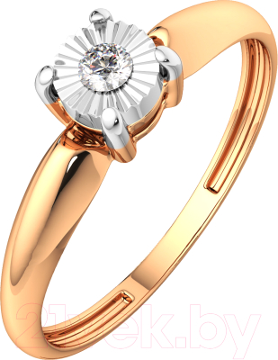 Кольцо помолвочное из комбинированного золота ZORKA 2D00131.14K.B (р.16, с бриллиантом)