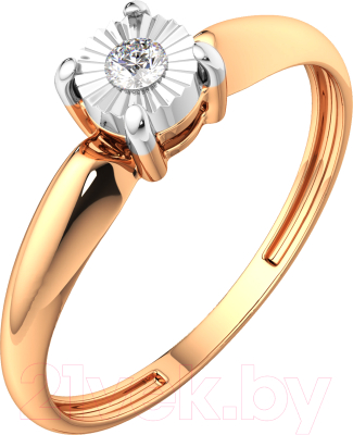 Кольцо помолвочное из комбинированного золота ZORKA 2D00131.14K.B (р.16, с бриллиантом)