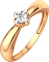 Кольцо помолвочное из комбинированного золота ZORKA 2D00132.14K.B (р.17, с бриллиантом) - 