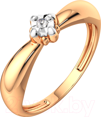 Кольцо помолвочное из комбинированного золота ZORKA 2D00132.14K.B (р.17, с бриллиантом)
