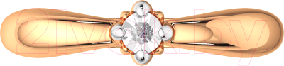 Кольцо помолвочное из комбинированного золота ZORKA 2D00132.14K.B (р.17, с бриллиантом)