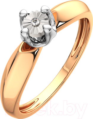 Кольцо помолвочное из комбинированного золота ZORKA 2D00217.14K.B (р.17, с бриллиантом)