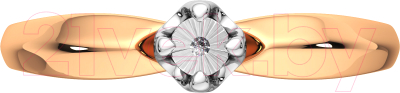 Кольцо помолвочное из комбинированного золота ZORKA 2D00217.14K.B (р.17, с бриллиантом)