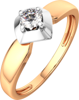 Кольцо помолвочное из комбинированного золота ZORKA 2D00238.14K.B.ZZ (р.18, с бриллиантом) - 