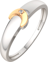 Кольцо из комбинированного серебра ZORKA 02D0003.G14K (р.17, с бриллиантом) - 