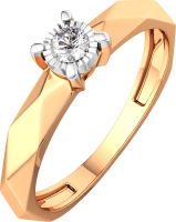 Кольцо помолвочное из комбинированного золота ZORKA 2D00172.14K.B (р.16.5, с бриллиантом) - 