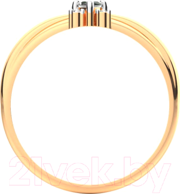 Кольцо из розового золота ZORKA 2D2087.14K.R (р.17.5, с бриллиантом и изумрудом)