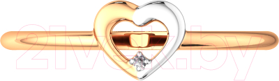 Кольцо из розового золота ZORKA 2D0071-9K (р.16.5, с бриллиантом)