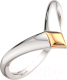 Кольцо из комбинированного серебра ZORKA 0200083.G14K (р.17, с золотой вставкой) - 
