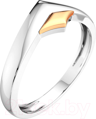 Кольцо из комбинированного серебра ZORKA 0200089.G14K (р.17, с золотой вставкой)