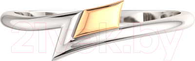 Кольцо из комбинированного серебра ZORKA 0200092.G14K (р.17, с золотой вставкой)