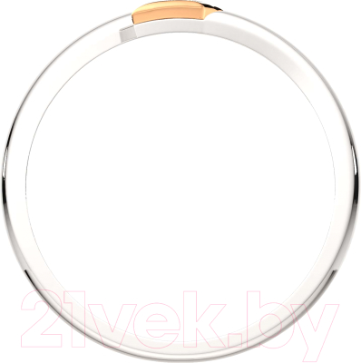 Кольцо из комбинированного серебра ZORKA 0200092.G14K (р.16.5, с золотой вставкой)