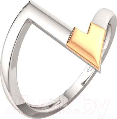 Кольцо из комбинированного серебра ZORKA 0200105.G14K (р.19, с золотой вставкой)