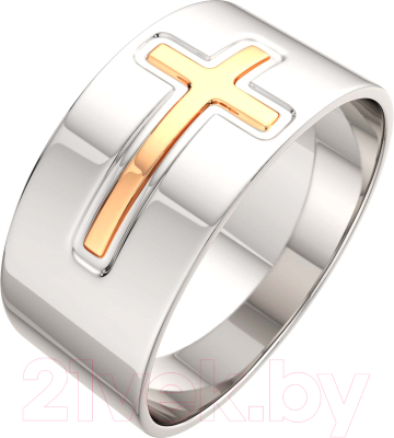 Кольцо из комбинированного серебра ZORKA 0270047.G14K.ZZ.REL (р.17.5, с золотой вставкой)