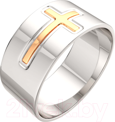 Кольцо из комбинированного серебра ZORKA 0270047.G14K.ZZ.REL (р.17.5, с золотой вставкой)