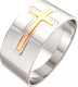 Кольцо из комбинированного серебра ZORKA 0270047.G14K.ZZ.REL (р.17.5, с золотой вставкой) - 