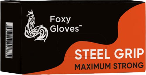 Перчатки одноразовые Foxy Gloves Steel Grip Нитриловые сверхпрочные (M, 100шт, оранжевый)