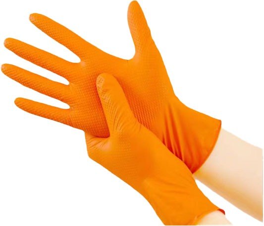 Перчатки одноразовые Foxy Gloves Steel Grip Нитриловые сверхпрочные (XL, 100шт, оранжевый)