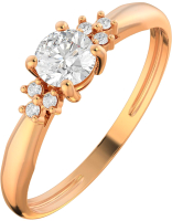 Кольцо из розового золота ZORKA 210654.14K.R (р.16.5, с фианитами) - 