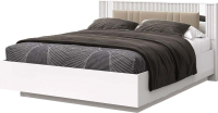 Каркас кровати Мебель-КМК 1600 Харди 2 Р 0965.29  (белый текстурный/M3 ясень белый текстурный/Camel 20) - 