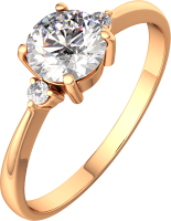 Кольцо из розового золота ZORKA 210655.14K.R (р.16.5, с фианитами) - 