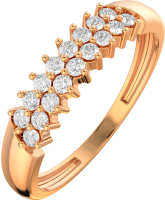 Кольцо из розового золота ZORKA 210708.14K.R (р.16.5, с фианитами) - 