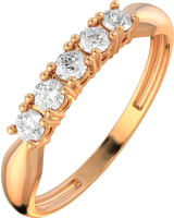 Кольцо из розового золота ZORKA 210709.14K.R (р.16.5, с фианитами) - 