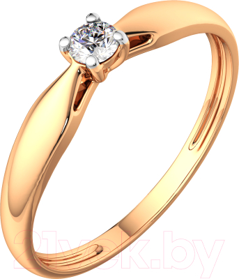 Кольцо помолвочное из розового золота ZORKA 2101193.14K.R.ZZ (р.16, с фианитом)