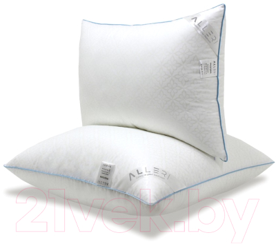 Подушка для сна Alleri Тик атлас 70x70 (лебяжий пух)