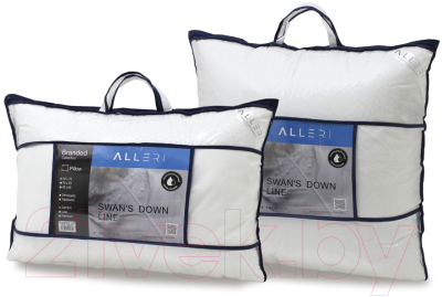 Подушка для сна Alleri Тик атлас 70x70 (лебяжий пух)