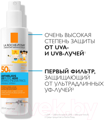 Спрей солнцезащитный La Roche-Posay Anthelios детский для лица и тела SPF 50+ (200мл)