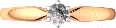 Кольцо помолвочное из розового золота ZORKA 2101204.14K.R.ZZ (р.17, с фианитом)