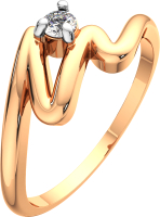 Кольцо из розового золота ZORKA 2101159.14K.R.ZZ (р.16.5, с фианитом) - 
