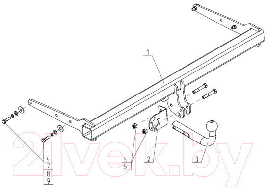 Фаркоп Avtos VW 35