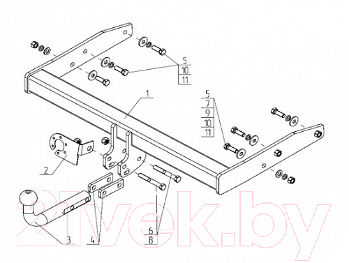 Фаркоп Avtos VW 36