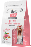 Сухой корм для собак Brit Care Mini Adult Sterilised Metabolic с индейкой / 5079100 (400г) - 