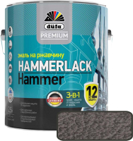 Эмаль Dufa Premium Hammerlack на ржавчину молотковая (2.5л, темно-серый) - 