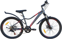 Велосипед GreenLand Formula 7S SUS 26 (14, серый/красный) - 