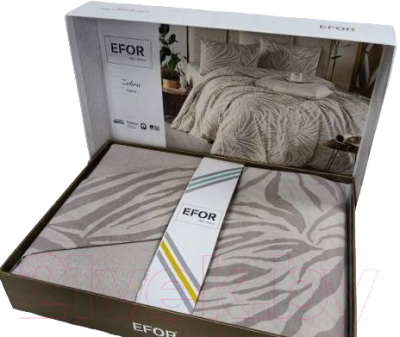Комплект постельного белья Efor Ranforce Zebra Kahve евро / PB2323-M