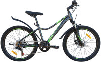 Велосипед GreenLand Formula 7S SUS 26 (14, серый/зеленый) - 