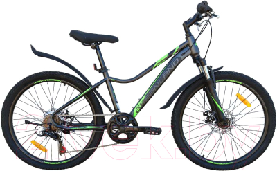 Велосипед GreenLand Formula 7S SUS 26 (14, серый/зеленый)