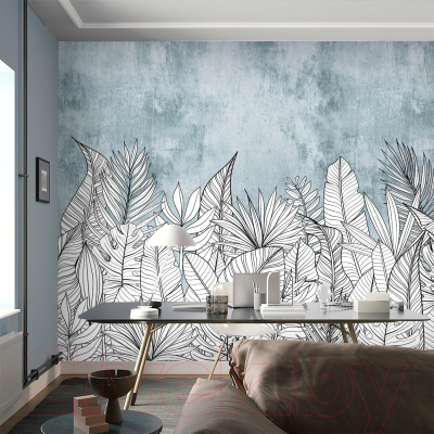 Фотообои листовые Vimala Векторные цветы на стене (270x300)